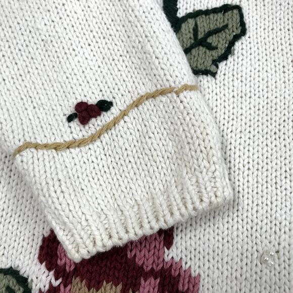 CAPACITY Embroidered Long Cardigan VTG Women M Linen/Cotton Retro Cottage Y2K - Picture 7 of 11